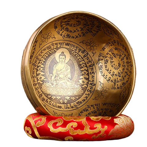 Handmade Tibetan Singing Bowl – Brass Sound Bowl with Accessories for Meditation & Yoga