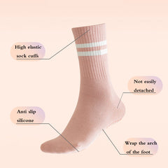 Women’s Non-Slip Pilates & Yoga Grip Socks – 4 Pairs