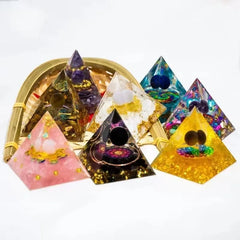 Orgonite Pyramid – 5cm Natural Stone Energy Generator for Chakra & Reiki Healing