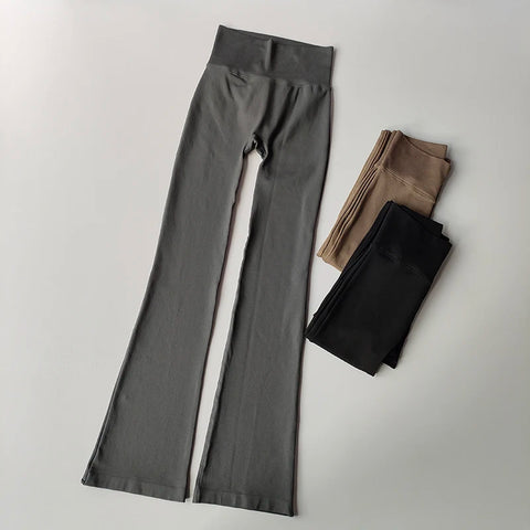 High-Waisted Seamless Flared Compression Leggings
