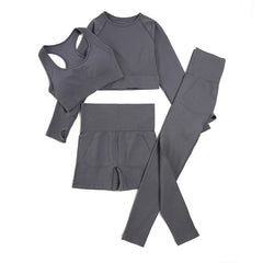 WAREBALL Seamless Yoga Set – 2/3/4pcs Women's Gym Workout Tracksuit