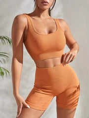 Seamless Yoga Set – High Waist Leggings & Sports Top