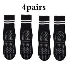 Women’s Non-Slip Pilates & Yoga Grip Socks – 4 Pairs