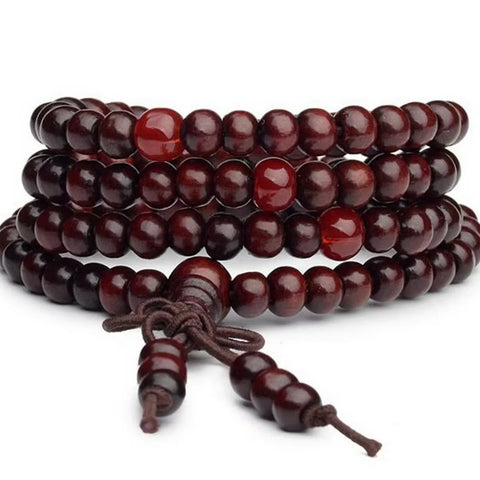 8mm Sandalwood Mala Bracelet – 108 Beads for Meditation & Prayer