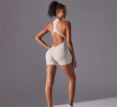 High-Intensity Nude Fitting Sports Jumpsuit – Yoga & Running Fitness Suit