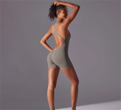High-Intensity Nude Fitting Sports Jumpsuit – Yoga & Running Fitness Suit