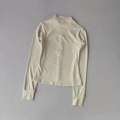 Women’s High-End Yoga & Running Jacket – Long Sleeve with Stand Collar