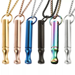 Breathwork & Mindfulness Necklace – Stainless Steel Breathing Whistle for Anxiety Relief