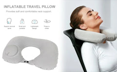 U-Shaped Inflatable Travel Pillow – Portable Neck Support Cushion