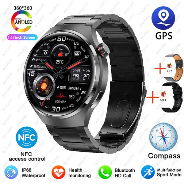 For Huawei WATCH 4 Pro Smart Watch Men  AMOLED HD Screen Bluetooth Call GPS Trajectory NFC Health Monitor Smartwatch 2025 New