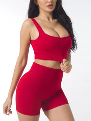 Seamless Yoga Set – High Waist Leggings & Sports Top