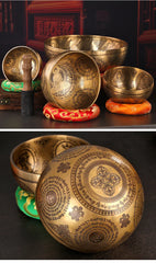 Handmade Tibetan Singing Bowl – Brass Sound Bowl with Accessories for Meditation & Yoga