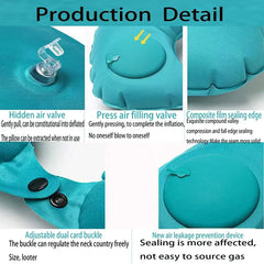 U-Shaped Inflatable Travel Pillow – Portable Neck Support Cushion