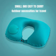 U-Shaped Inflatable Travel Pillow – Portable Neck Support Cushion