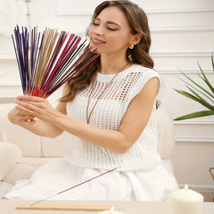 120pc Aromatherapy Incense Stick Set – 7 Natural Scents with Burner for Yoga & Meditation