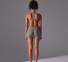 High-Intensity Nude Fitting Sports Jumpsuit – Yoga & Running Fitness Suit