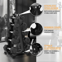 5-Tier Dumbbell Rack – Home Gym Weight Storage Organizer