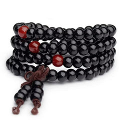 8mm Sandalwood Mala Bracelet – 108 Beads for Meditation & Prayer