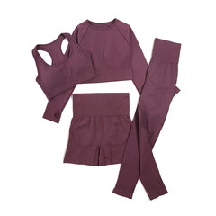WAREBALL Seamless Yoga Set – 2/3/4pcs Women's Gym Workout Tracksuit