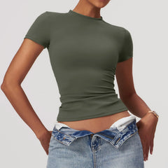 NCLAGEN Women’s Sports T-Shirt – Breathable Stretch Gym & Yoga Top