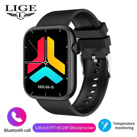 LIGE 2025 Smart Watch – Wireless Charging, Bluetooth Calls, Custom Watch Faces