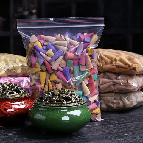 60pcs Backflow Incense Cones – Mixed Natural Scents for Meditation & Home Decor