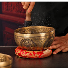 Handmade Tibetan Singing Bowl – Brass Sound Bowl with Accessories for Meditation & Yoga
