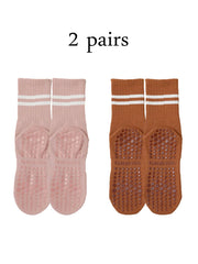 Women’s Non-Slip Pilates & Yoga Grip Socks – 4 Pairs