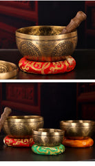 Handmade Tibetan Singing Bowl – Brass Sound Bowl with Accessories for Meditation & Yoga