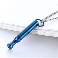Breathwork & Mindfulness Necklace – Stainless Steel Breathing Whistle for Anxiety Relief
