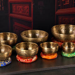 Handmade Tibetan Singing Bowl – Brass Sound Bowl with Accessories for Meditation & Yoga