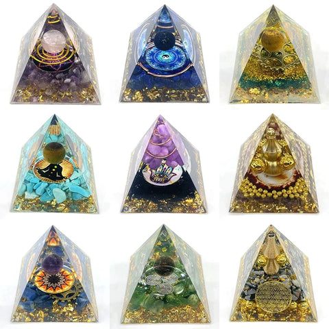 Orgonite Pyramid – 5cm Natural Stone Energy Generator for Chakra & Reiki Healing