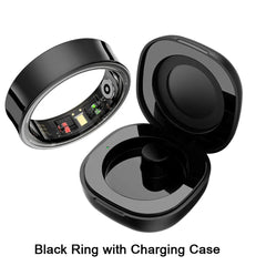 R09 Smart Ring – Health Monitoring, Camera Control, Waterproof with Charging Case