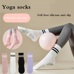 Women’s Non-Slip Pilates & Yoga Grip Socks – 4 Pairs
