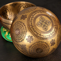 Handmade Tibetan Singing Bowl – Brass Sound Bowl with Accessories for Meditation & Yoga
