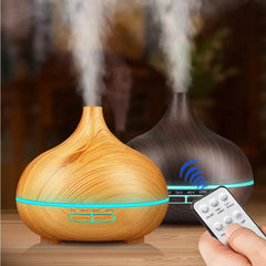 500ml Wood Grain Essential Oil Diffuser with Remote