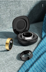 R09 Smart Ring – Health Monitoring, Camera Control, Waterproof with Charging Case